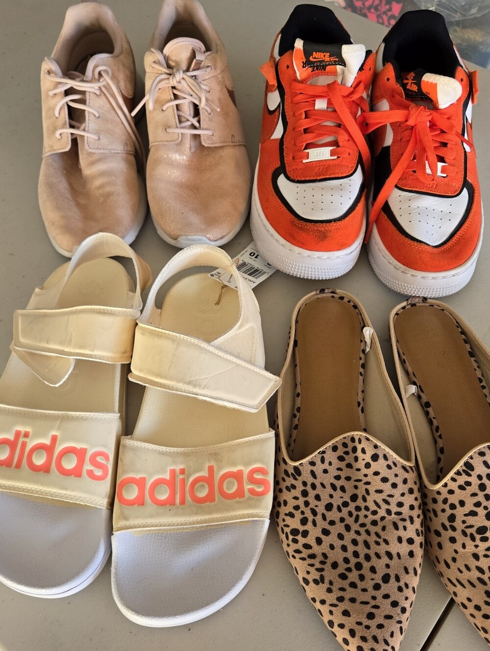 Size 9/10 Women's Bundle Lot of 4 sneakers/sandals/shoes Adidas Nike